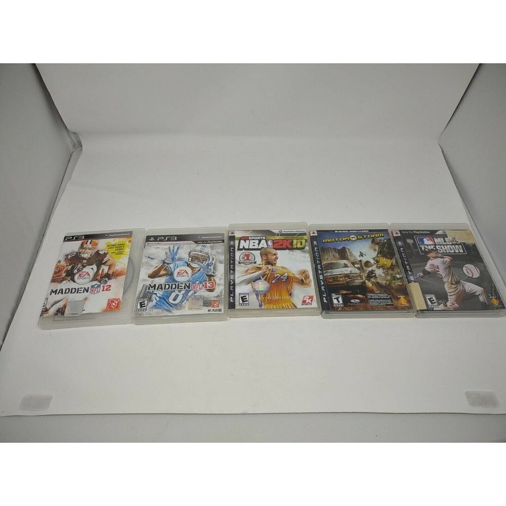 PS3 Sport Games Lot of 5 Madden 12/13, NBA 2K10, Motorstorm, MLB 09 The Show